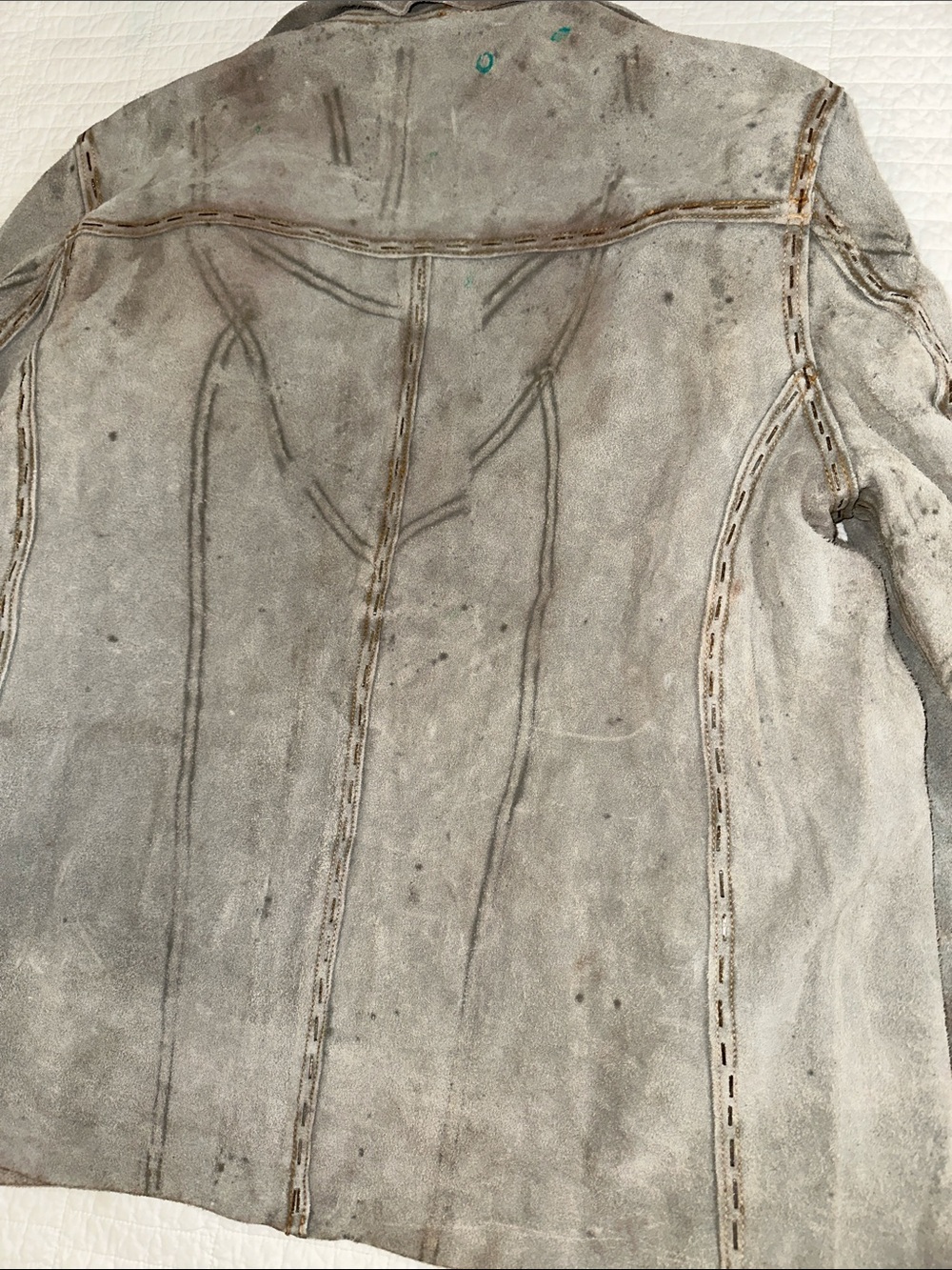 Distressed Chore Coat Snap Suede Cowhide Welding Jacket Industrial Workwear - Picture 6 of 11